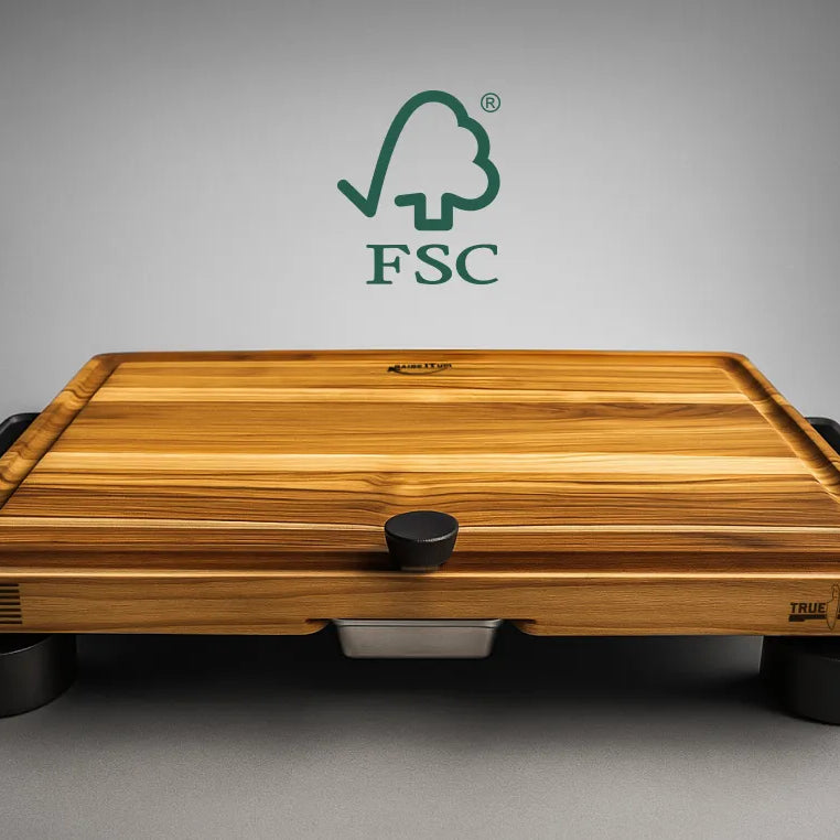 FSC-certified teak grain of The True Board