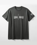 Black t-shirt with 'TRUE BOARD' logo on a white background